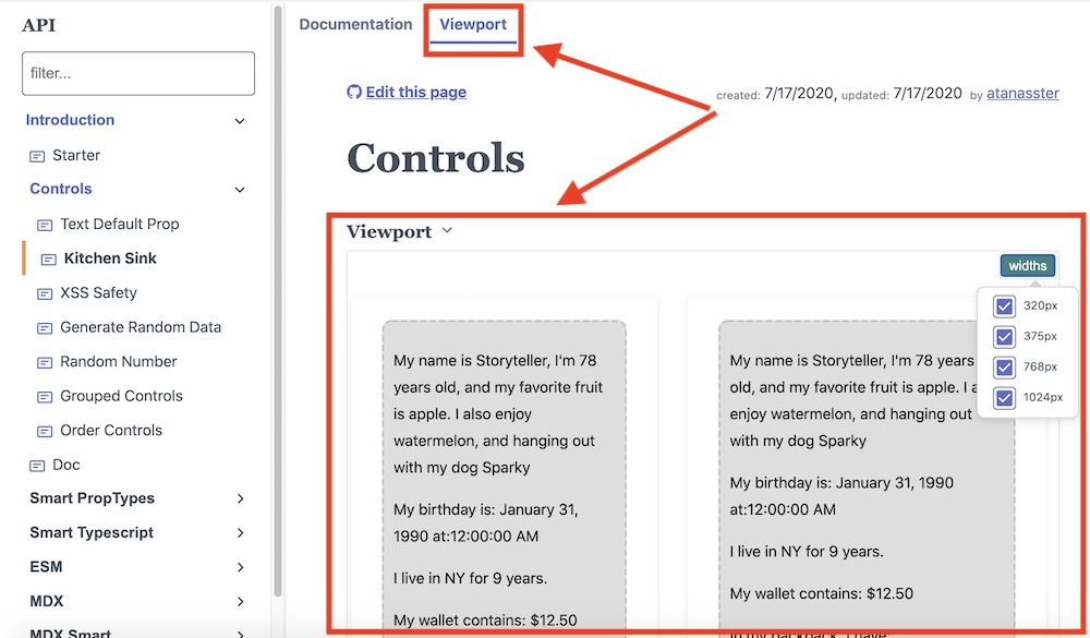 viewport page integration